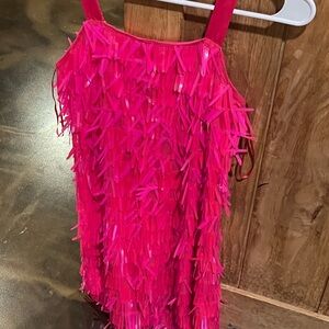 Girls Fuchsia Fringe Party Dress - Kids Formal